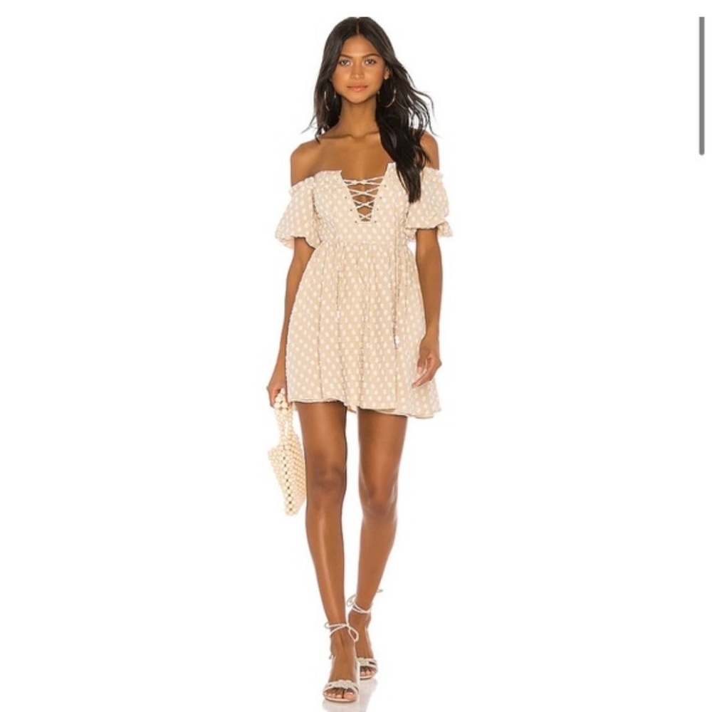 House of Harlow 1960 x REVOLVE Lace Up Polka Dot Babydoll Dress Size Large (L)